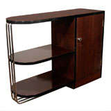 Art Deco Streamline Nickel Banded Side Table in Manner of Deskey